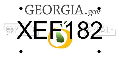 XEF182 Georgia License Plate