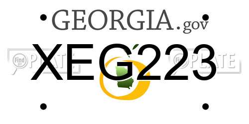 XEG223 Georgia License Plate