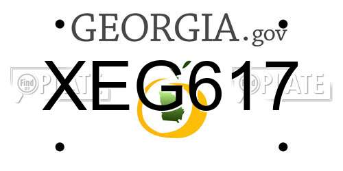 XEG617 Georgia License Plate