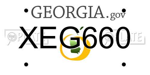 XEG660 Georgia License Plate