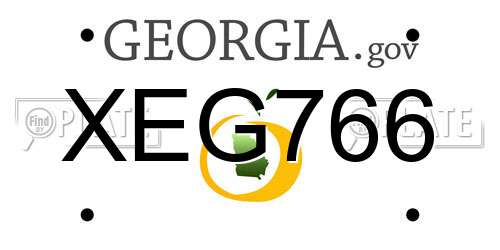 XEG766 Georgia License Plate