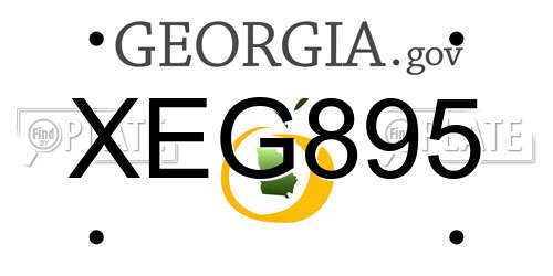 XEG895 Georgia License Plate