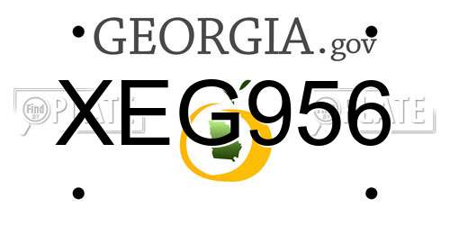 XEG956 Georgia License Plate