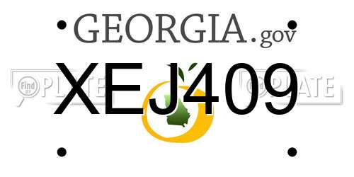 XEJ409 Georgia License Plate