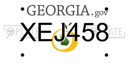 XEJ458 Georgia License Plate