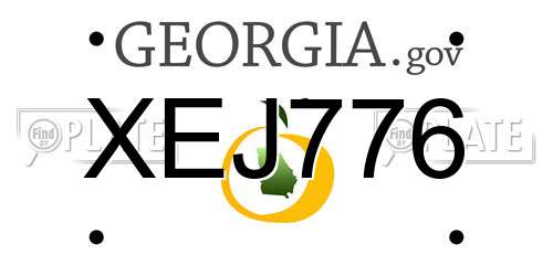 XEJ776 Georgia License Plate