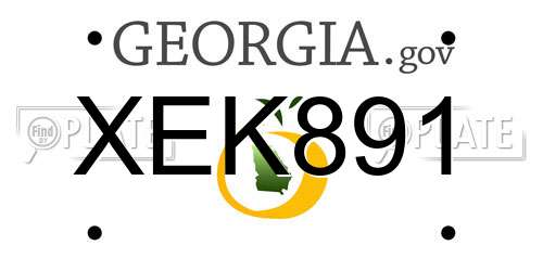 XEK891 Georgia License Plate