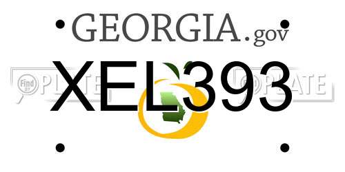 XEL393 Georgia License Plate