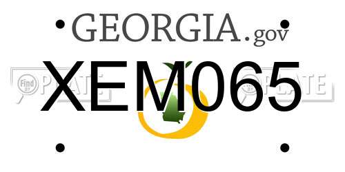 XEM065 Georgia License Plate