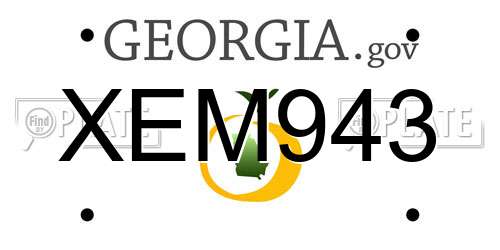 XEM943 Georgia License Plate