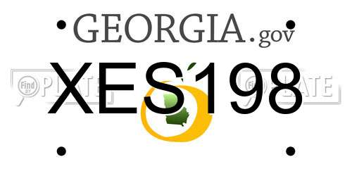 XES198 Georgia License Plate