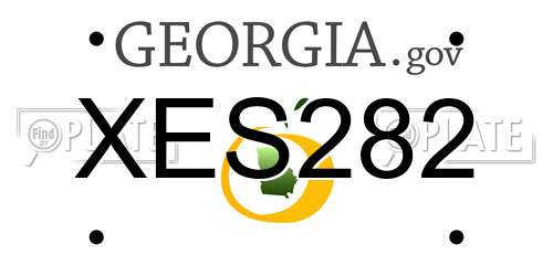 XES282 Georgia License Plate