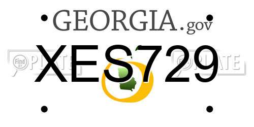 XES729 Georgia License Plate