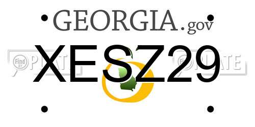 XESZ29 Georgia License Plate