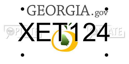 XET124 Georgia License Plate