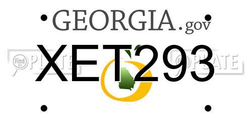 XET293 Georgia License Plate