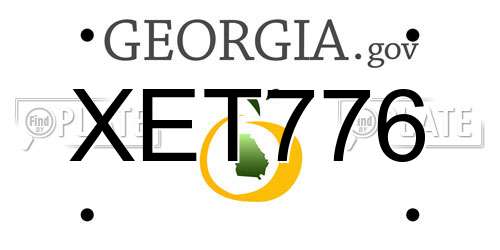 XET776 Georgia License Plate