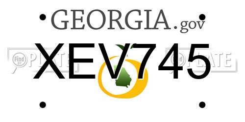 XEV745 Georgia License Plate