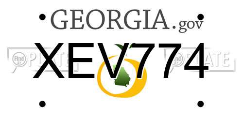 XEV774 Georgia License Plate