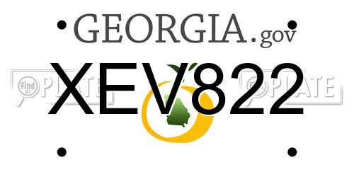 XEV822 Georgia License Plate