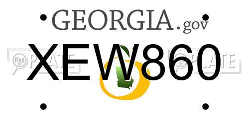 XEW860 Georgia License Plate