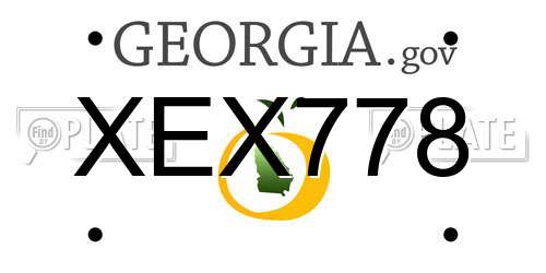 XEX778 Georgia License Plate