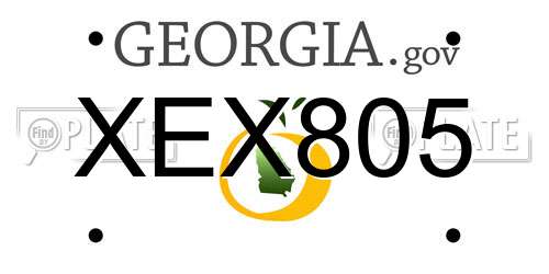 XEX805 Georgia License Plate