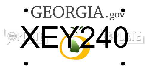 XEY240 Georgia License Plate