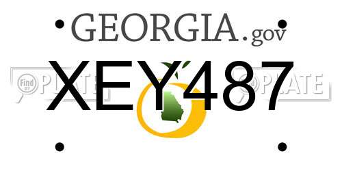 XEY487 Georgia License Plate