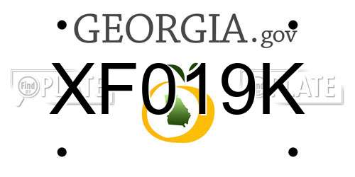 XF019K Georgia License Plate