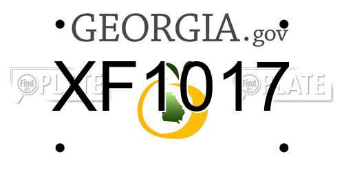 XF1017 Georgia License Plate