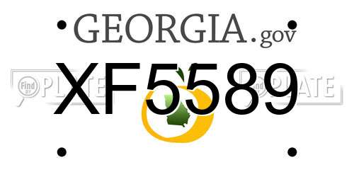 XF5589 Georgia License Plate