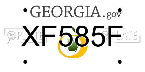 XF585F Georgia License Plate