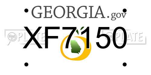 XF7150 Georgia License Plate