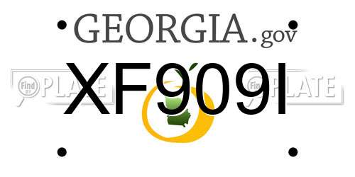 XF909I Georgia License Plate