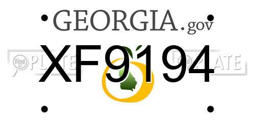 XF9194 Georgia License Plate
