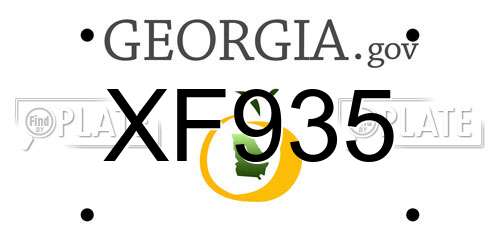 XF935 Georgia License Plate