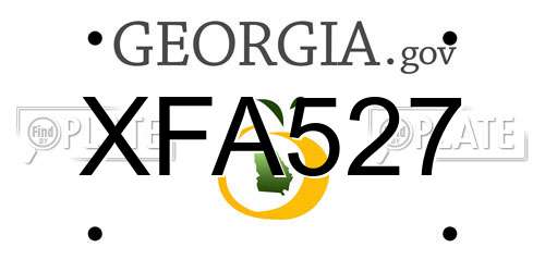 XFA527 Georgia License Plate