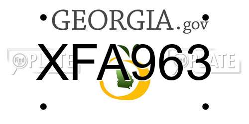 XFA963 Georgia License Plate