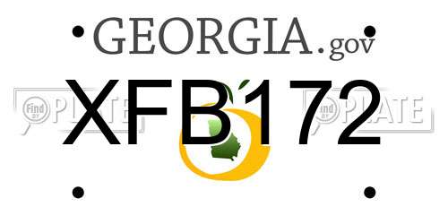 XFB172 Georgia License Plate