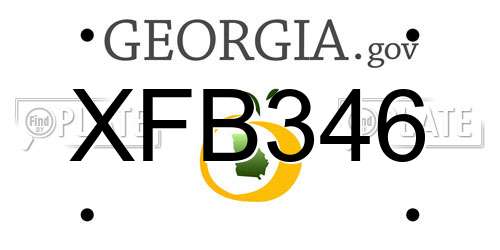 XFB346 Georgia License Plate