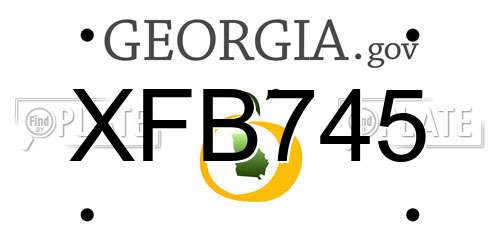 XFB745 Georgia License Plate