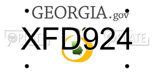XFD924 Georgia License Plate
