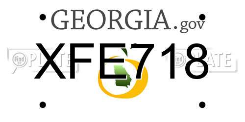 XFE718 Georgia License Plate