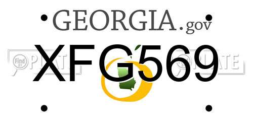 XFG569 Georgia License Plate