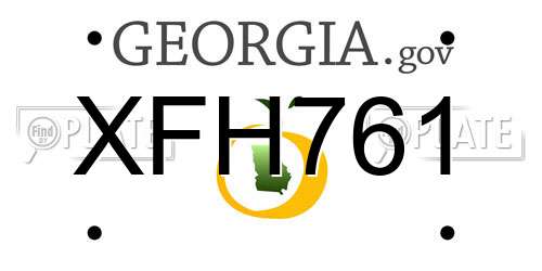 XFH761 Georgia License Plate