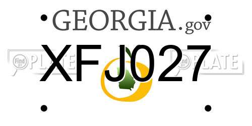 XFJ027 Georgia License Plate