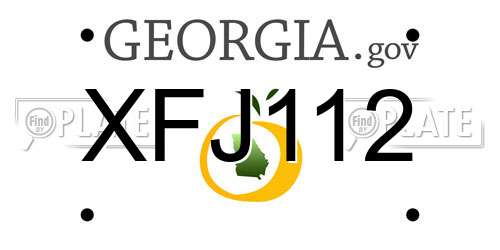 XFJ112 Georgia License Plate