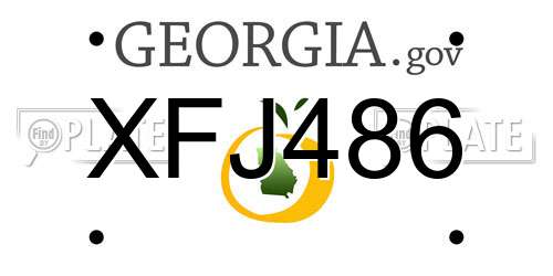 XFJ486 Georgia License Plate