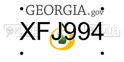 XFJ994 Georgia License Plate